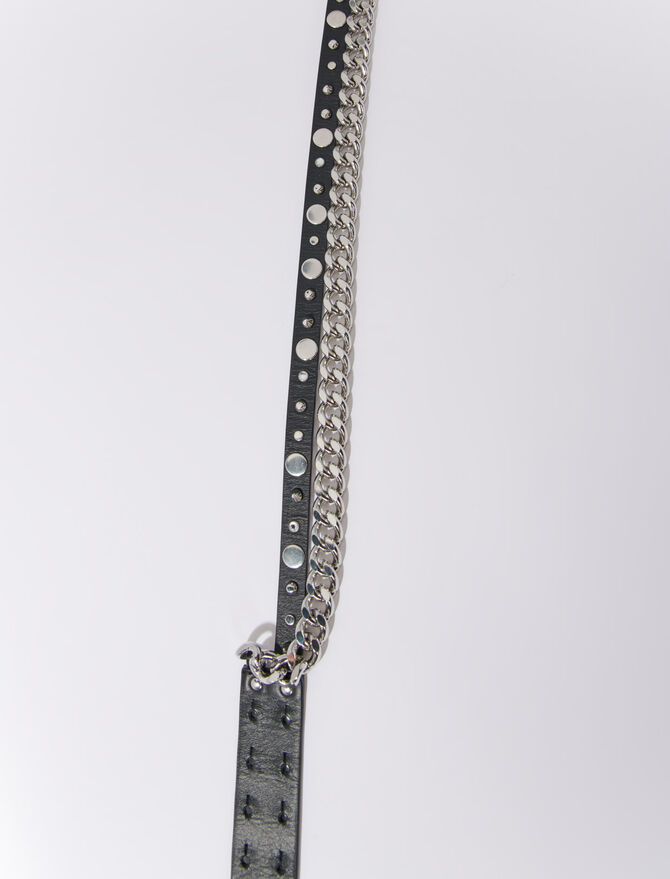 123AGRUNGECHAIN Cintura doppia in pelle e catena - Cinture sottili - Maje. com