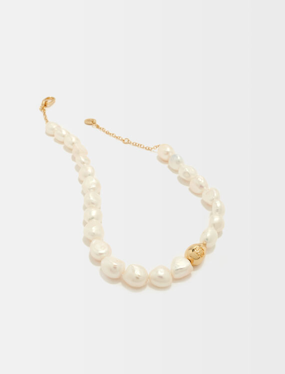 Collana di perle con dettagli in metallo - Collane - MAJE