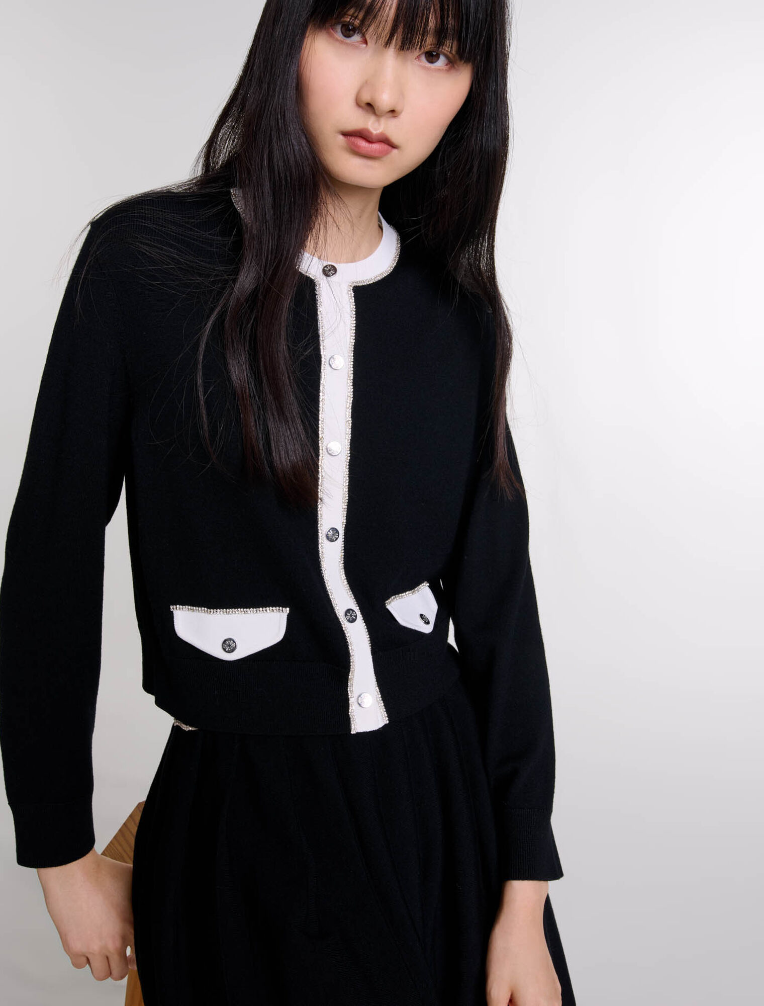 Cardigan decorato con strass