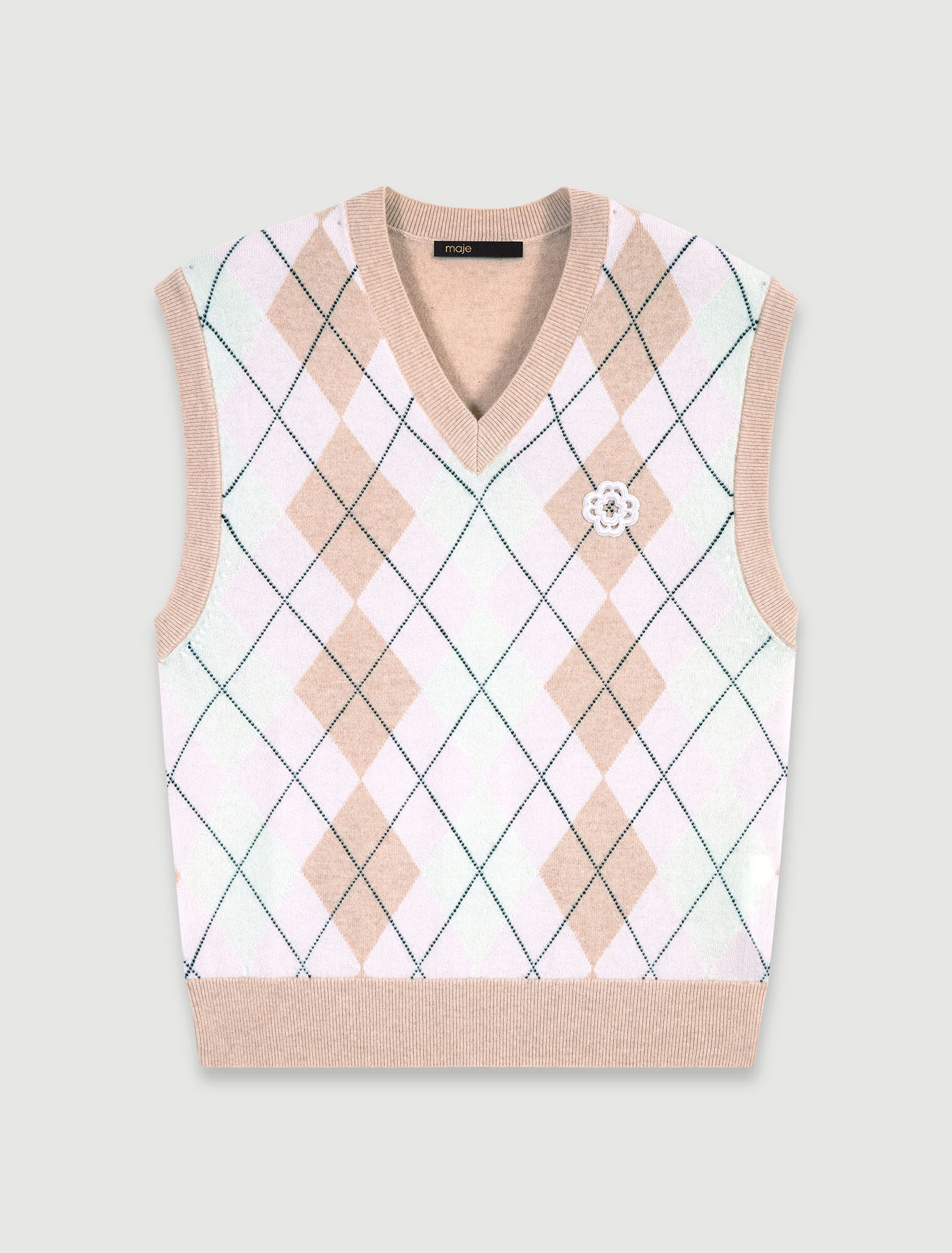 Maglione senza maniche lana mélange