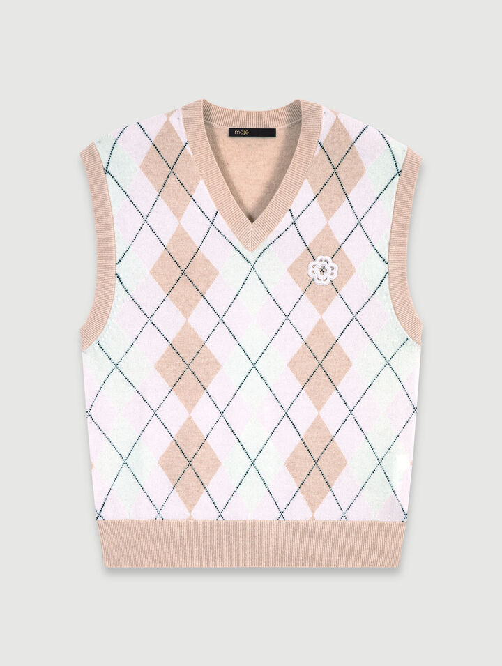Maglione senza maniche lana mélange