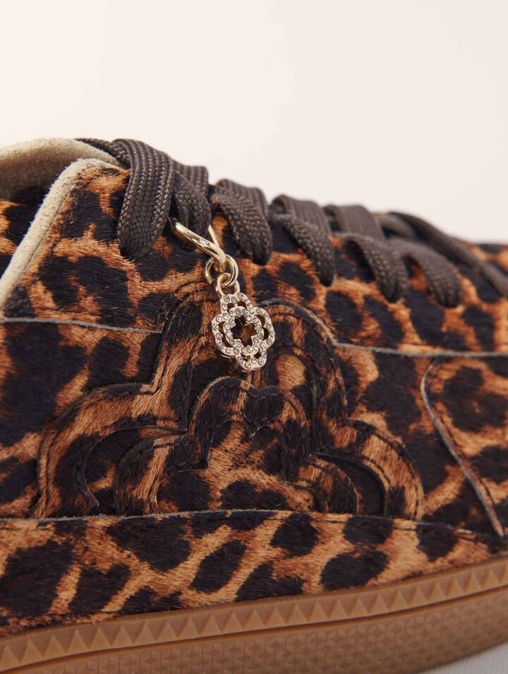 Sneaker casual in pelle leopardata