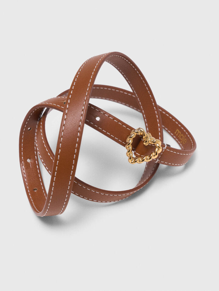 Cintura sottile in pelle a cuore