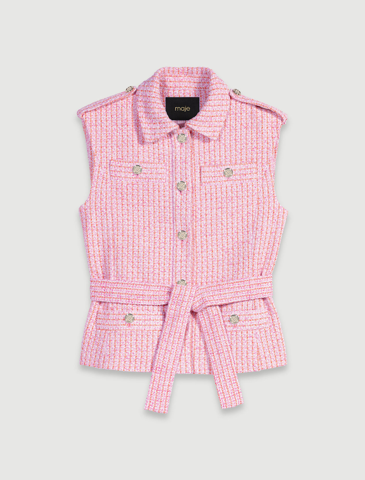 Giacca senza maniche in tweed
