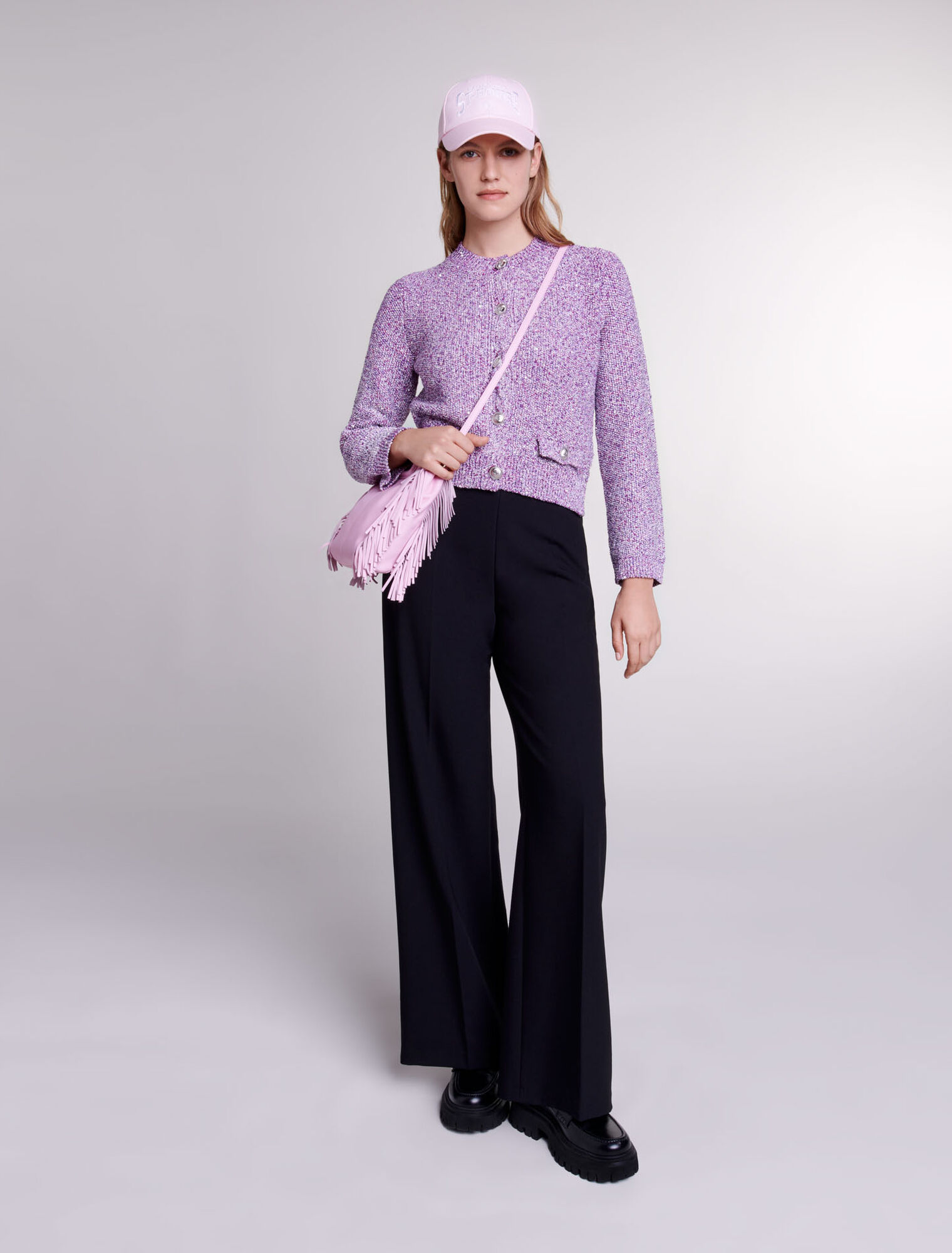 Cardigan in maglia con lustrini