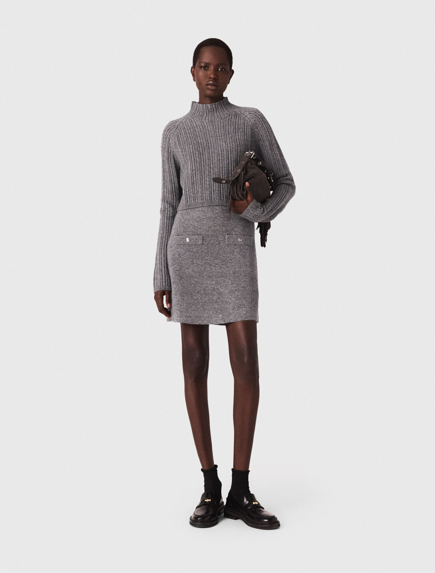 Abito in maglia con pull removibile