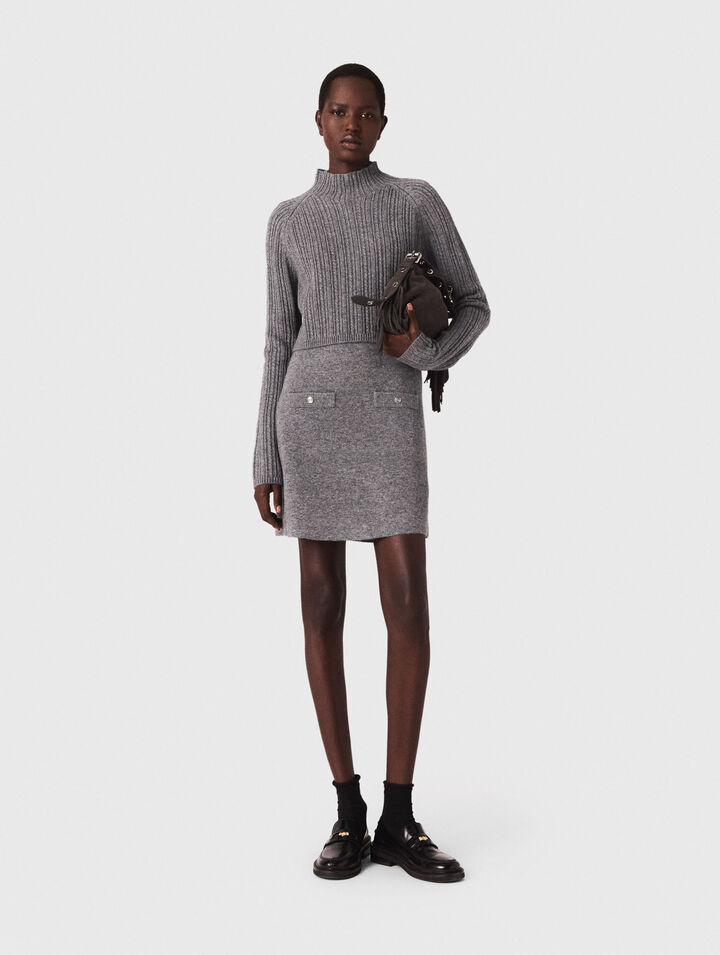 Abito in maglia con pull removibile