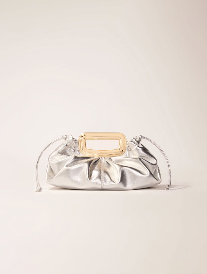 Clutch pelle metal manico metallo