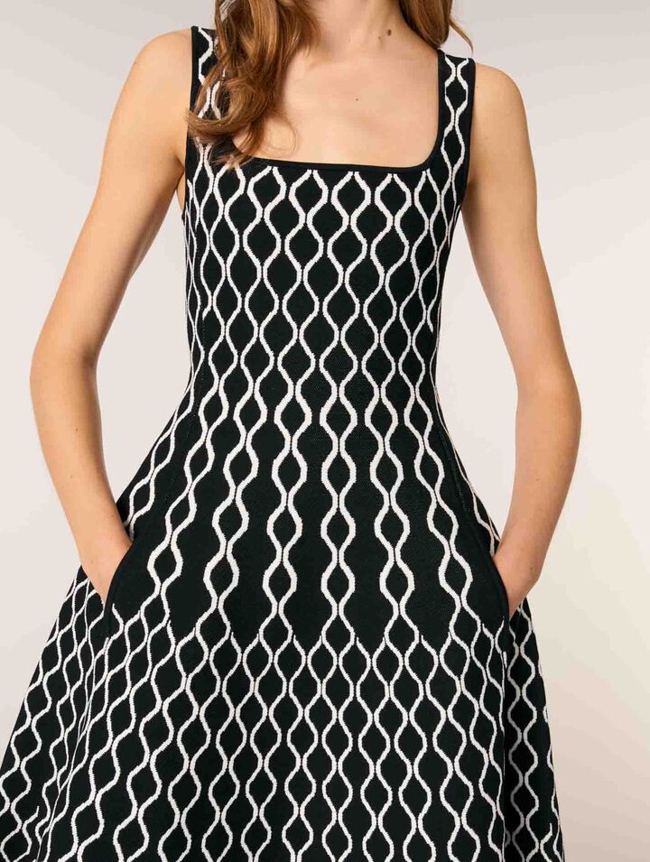 Abito midi in maglia jacquard