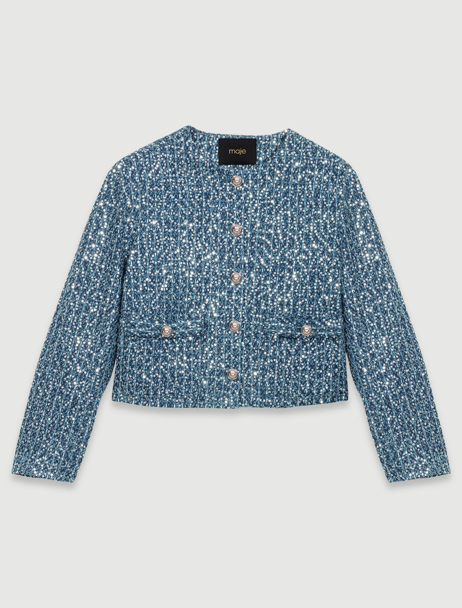 Giacca in tweed ornata con lustrini