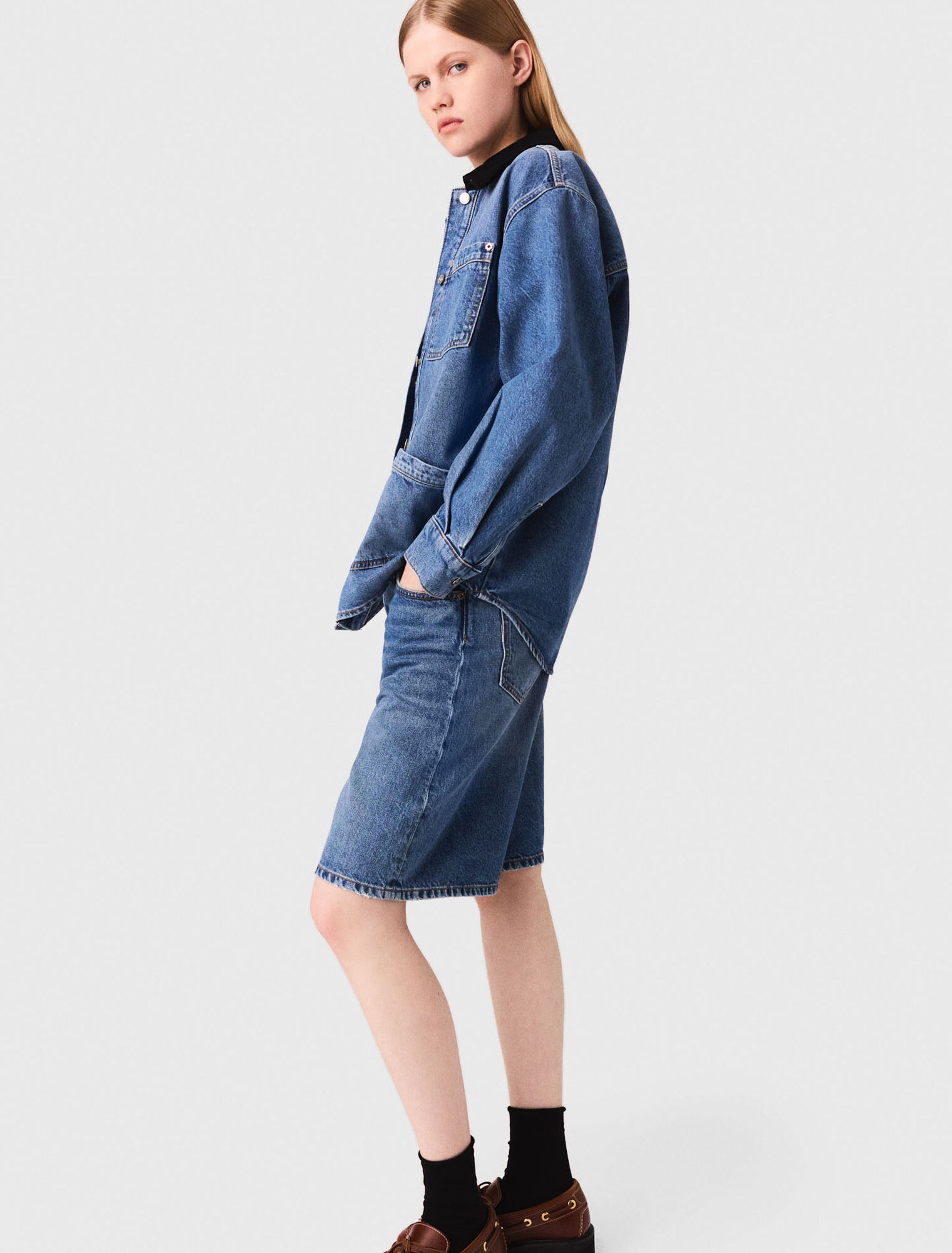 Giacca di jeans scolorita