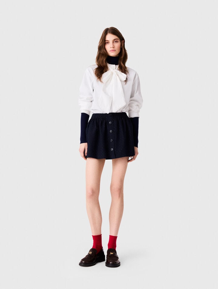 Gonna corta tailleur con strass