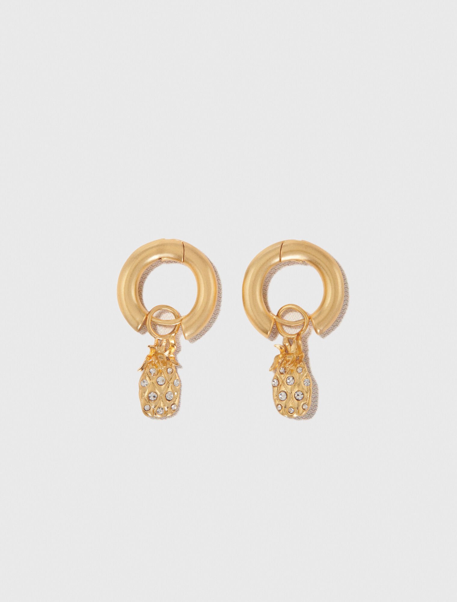 Mini-orecchini cerchi ananas strass