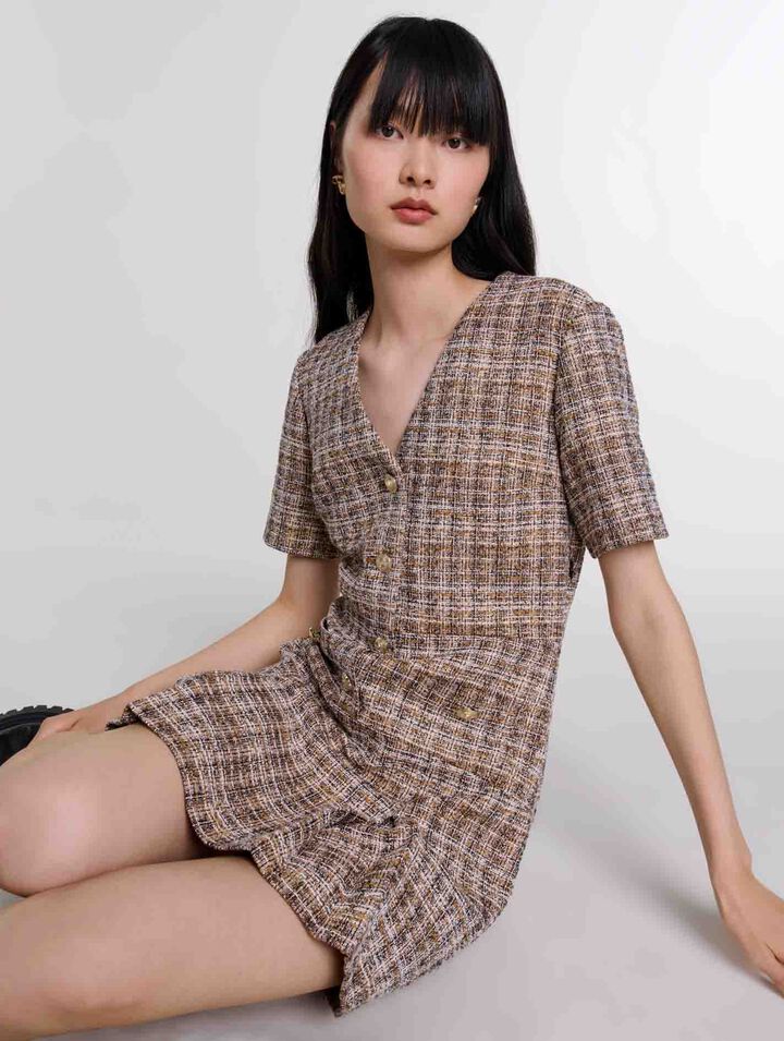Abito corto in tweed