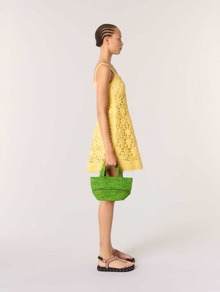 Abito corto con spalline in crochet