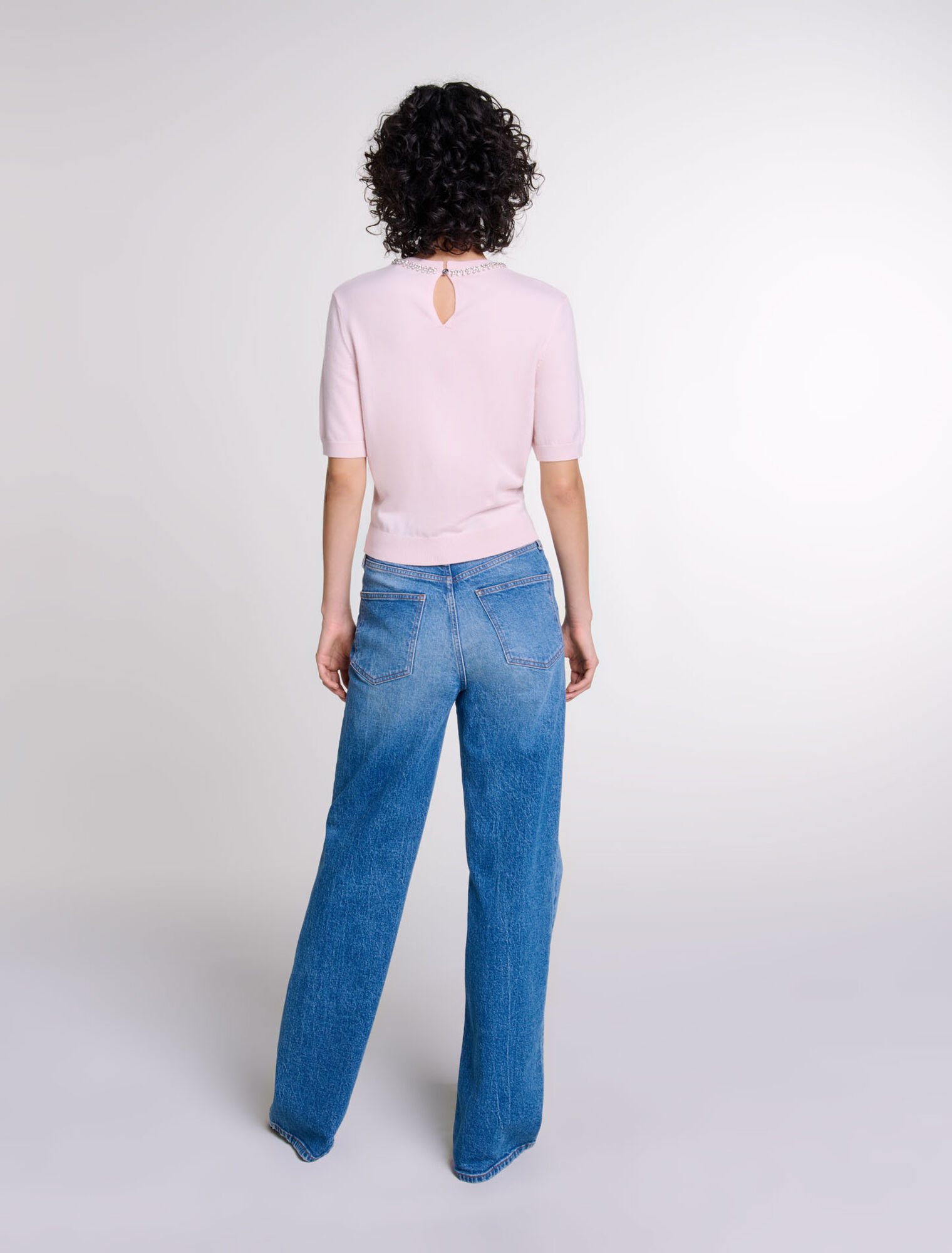 Pullover corto lavorato a maglia