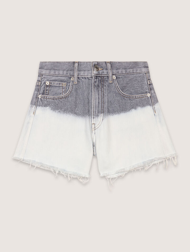 Shorts in denim tie & dye
