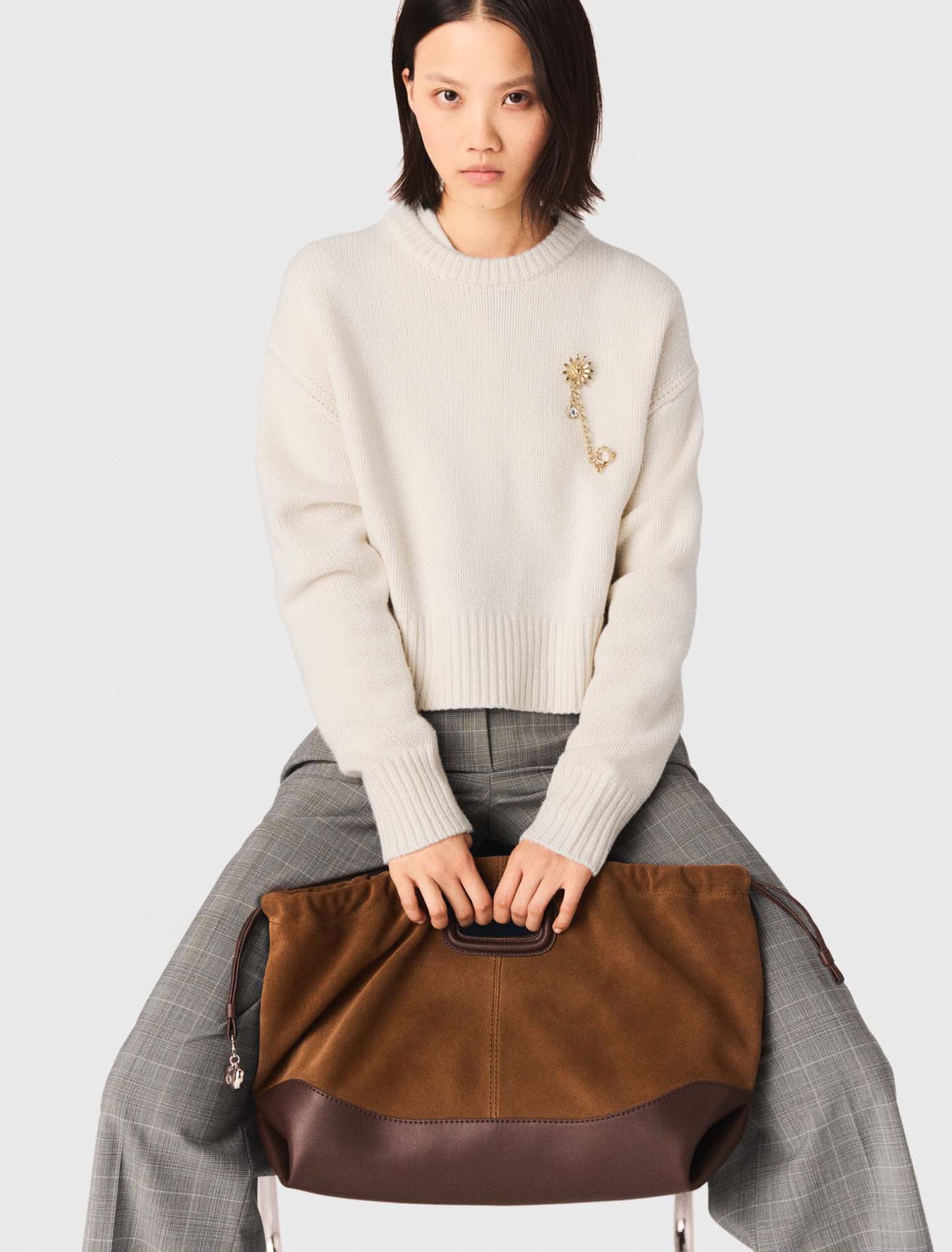 Borsa M Tote pelle e camoscio