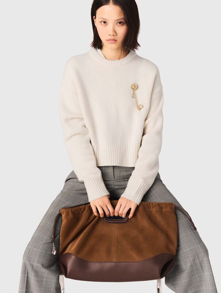 Borsa M Tote pelle e camoscio