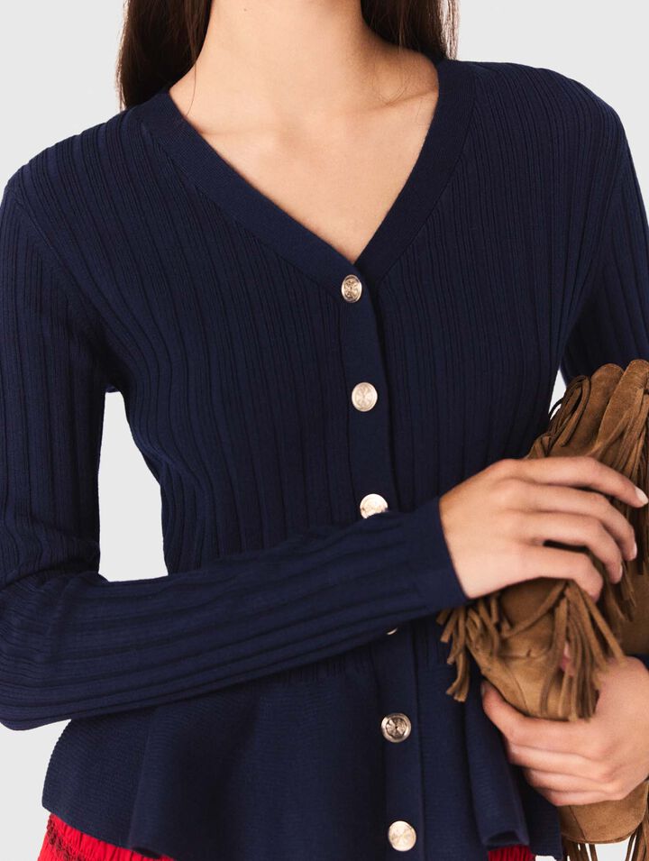Cardigan con vita peplo