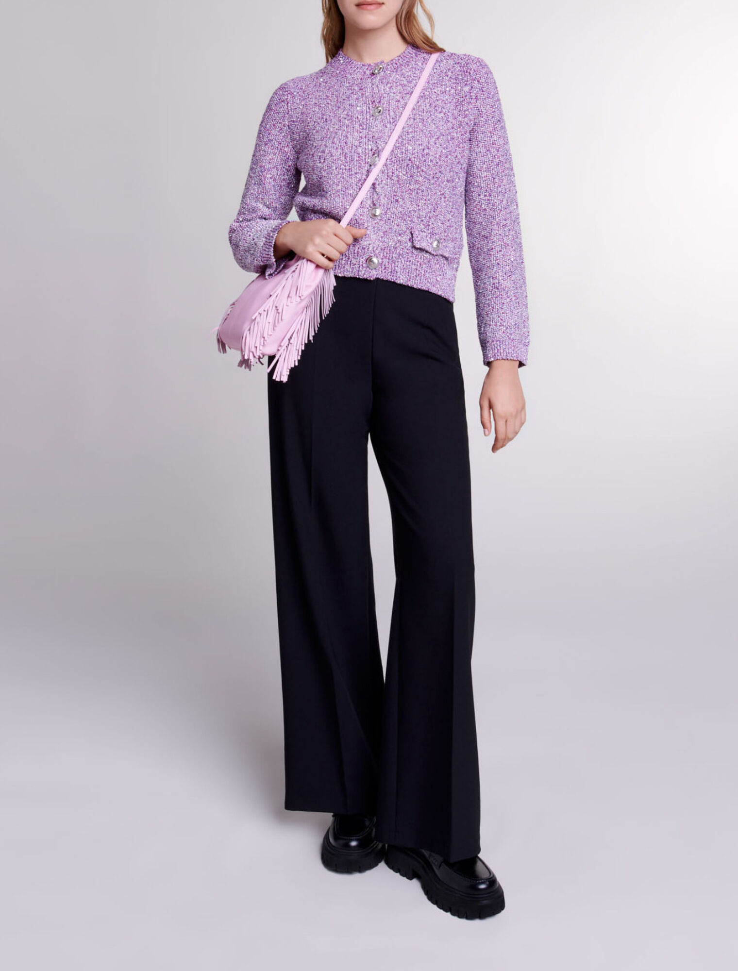 Cardigan in maglia con lustrini