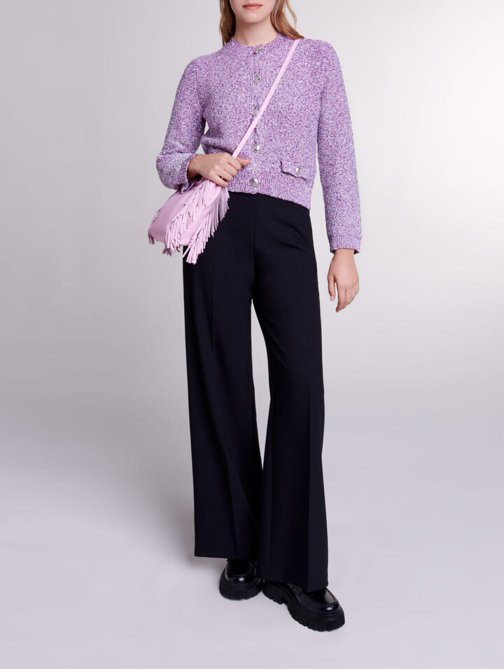 Cardigan in maglia con lustrini