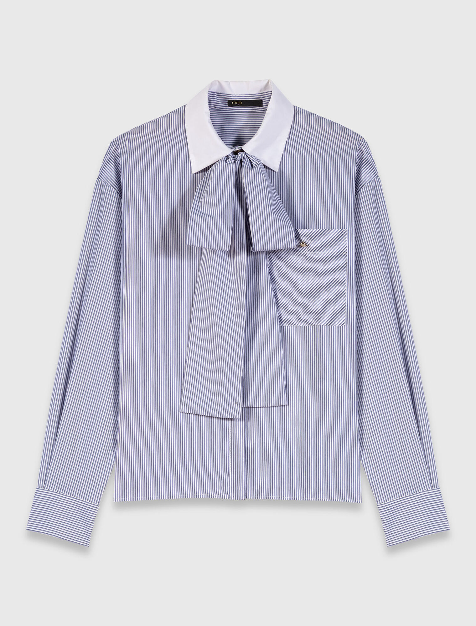 Camicia a righe con fiocco