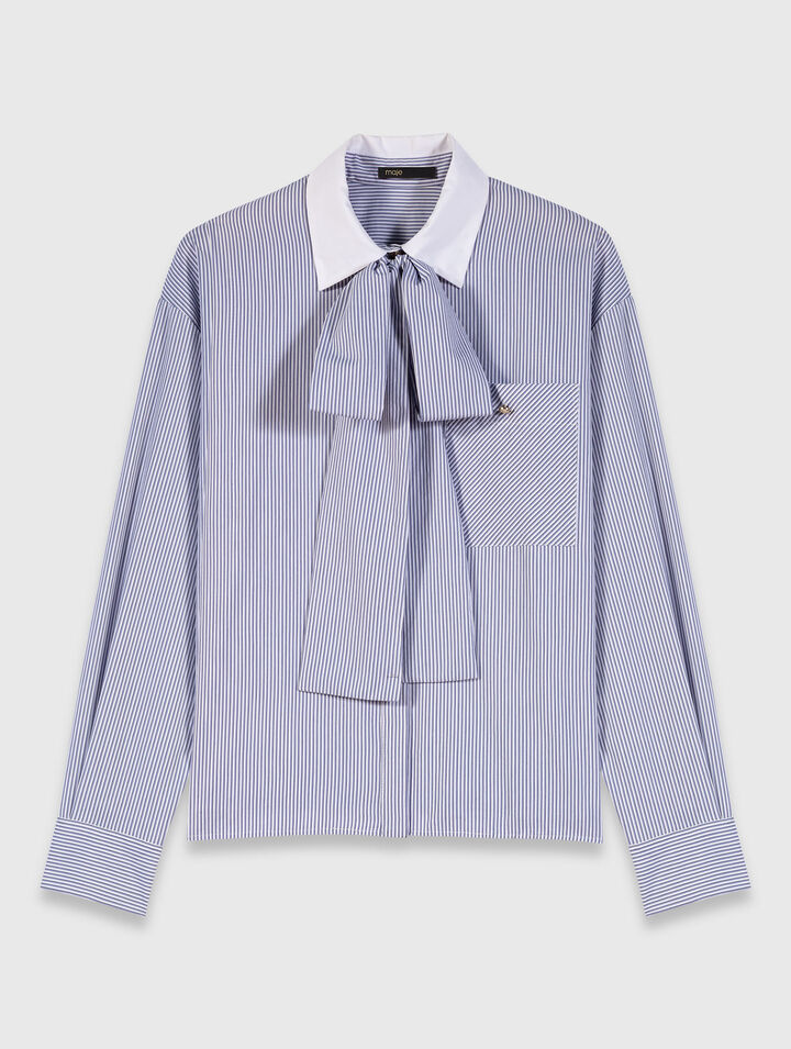 Camicia a righe con fiocco