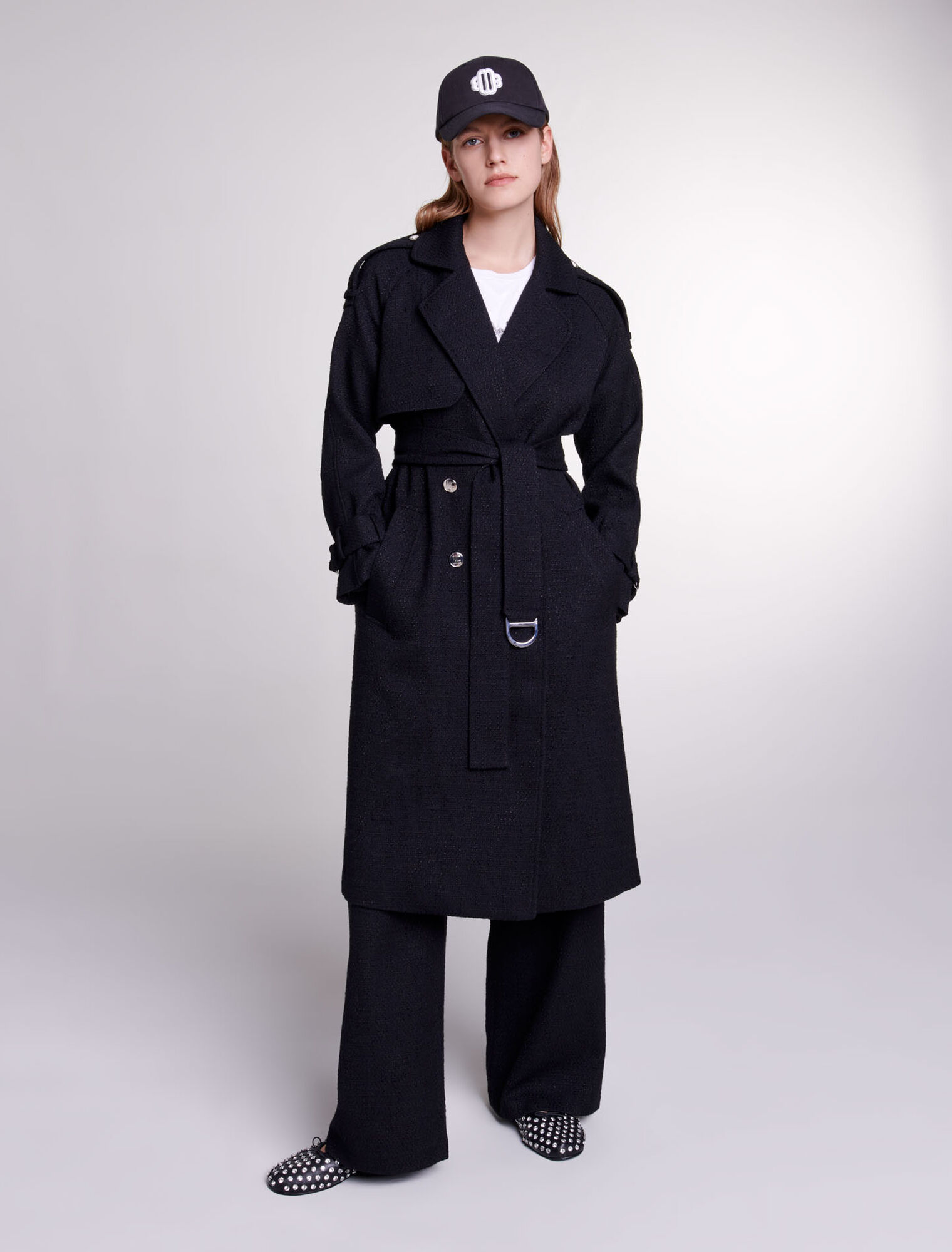 Trench in tweed