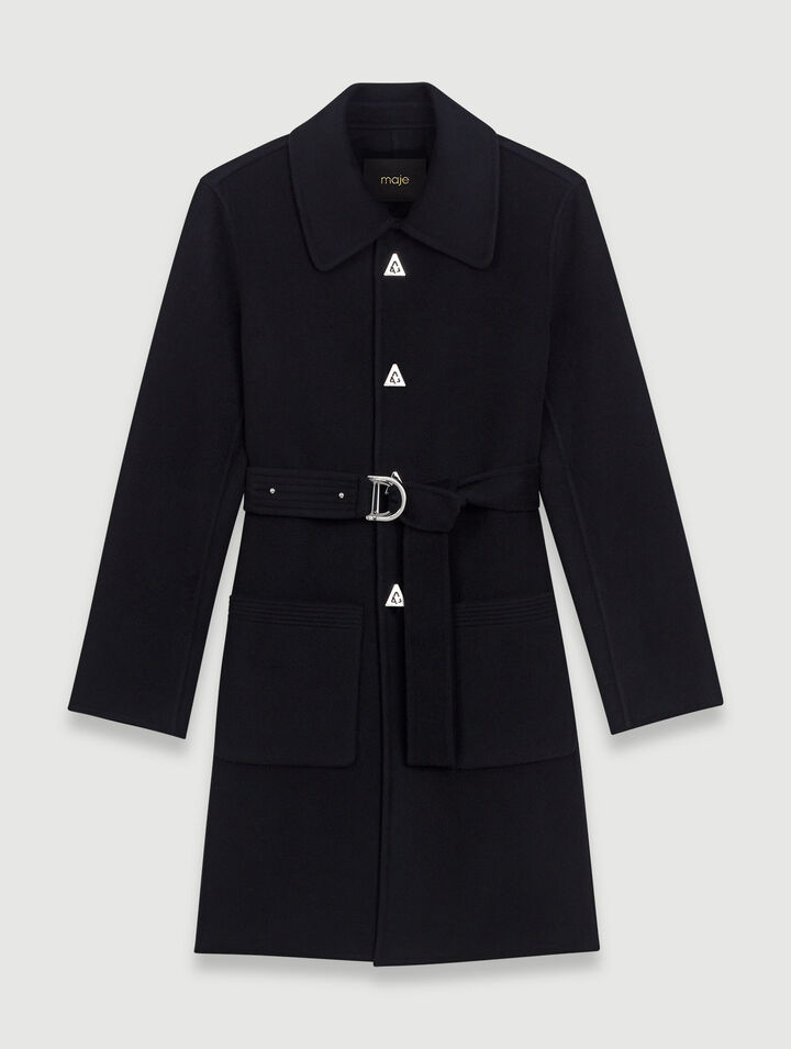 Cappotto midi con cintura