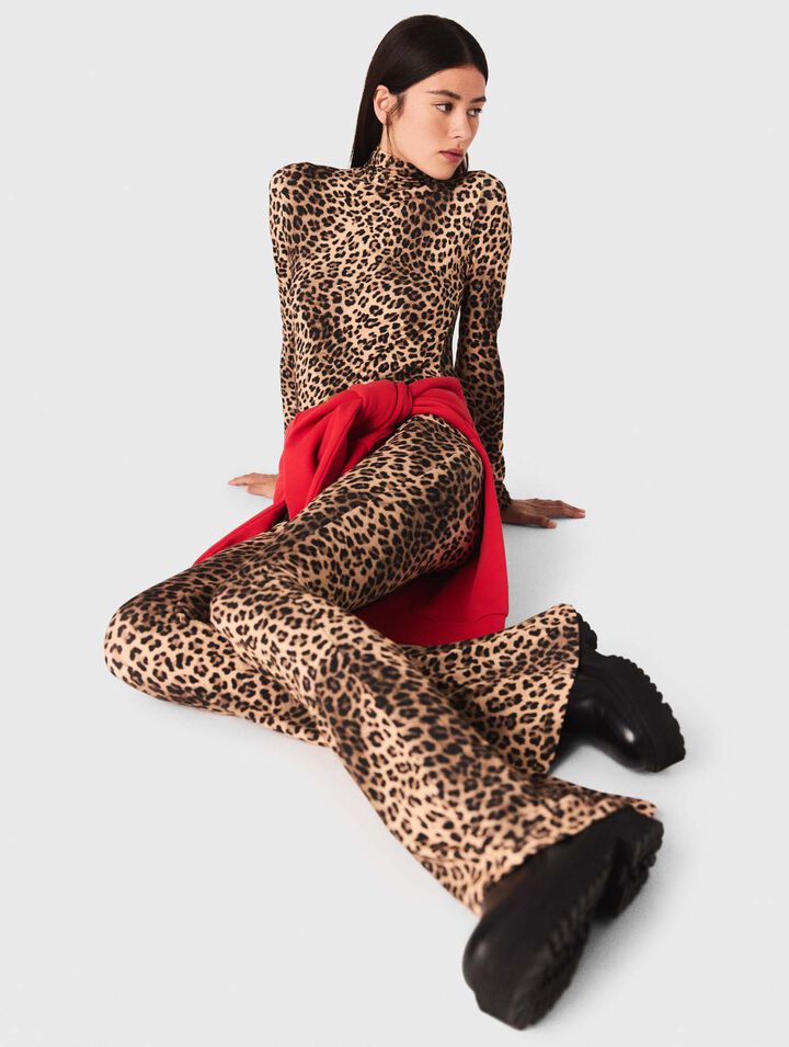 Leggings svasati stampa leopardo