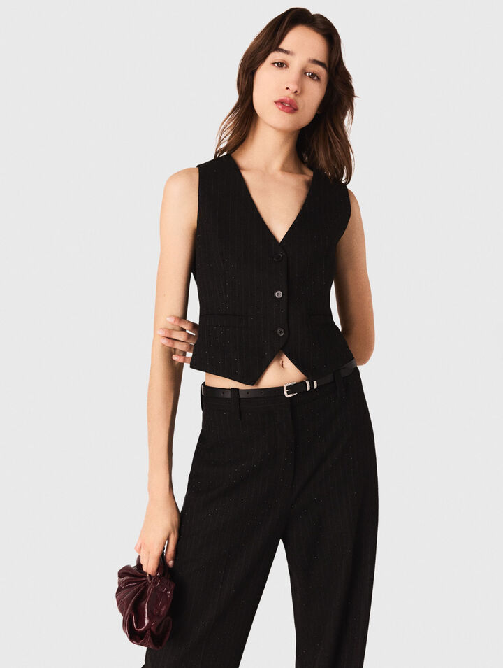 Panciotto da tailleur con strass