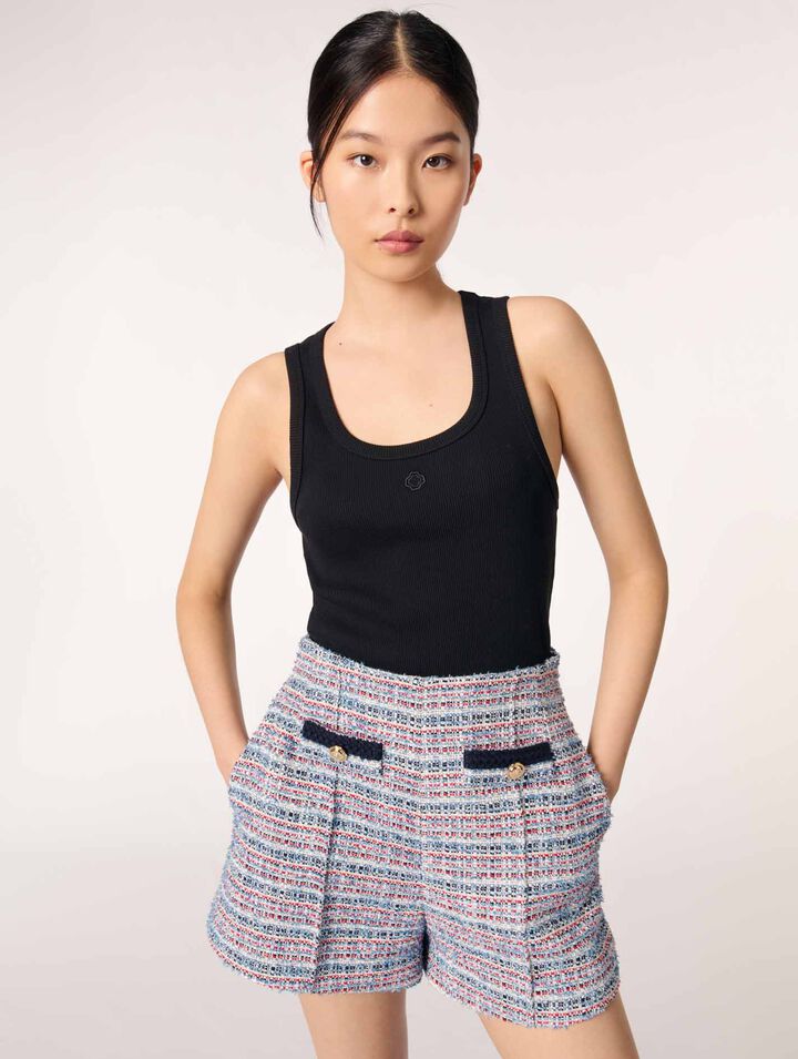 Shorts tweed passamani a contrasto