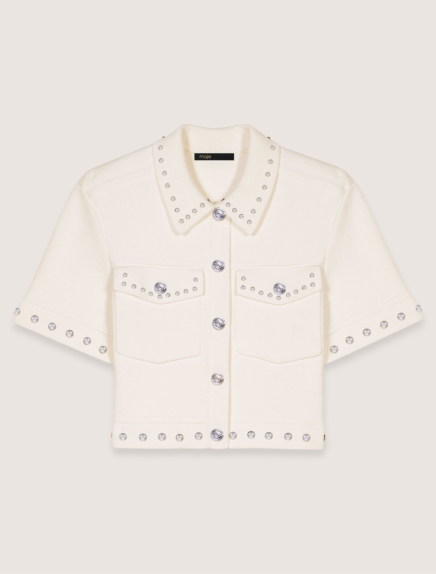 Cardigan corto con borchie