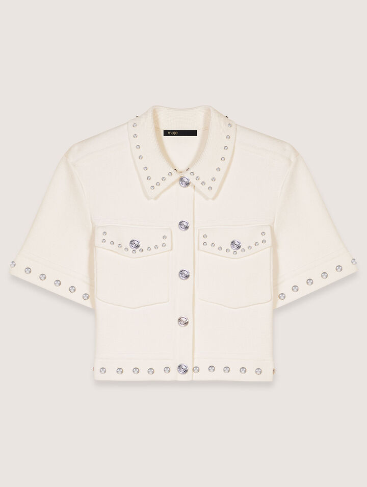 Cardigan corto con borchie