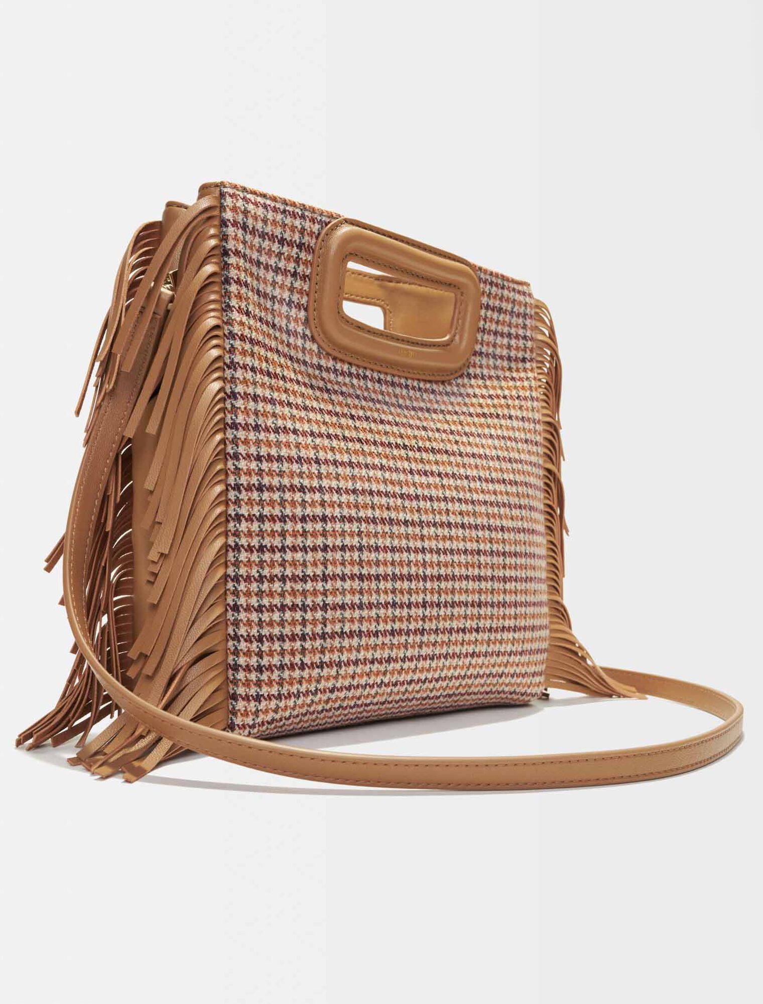 Borsa M in tela con motivi pied-de-poule