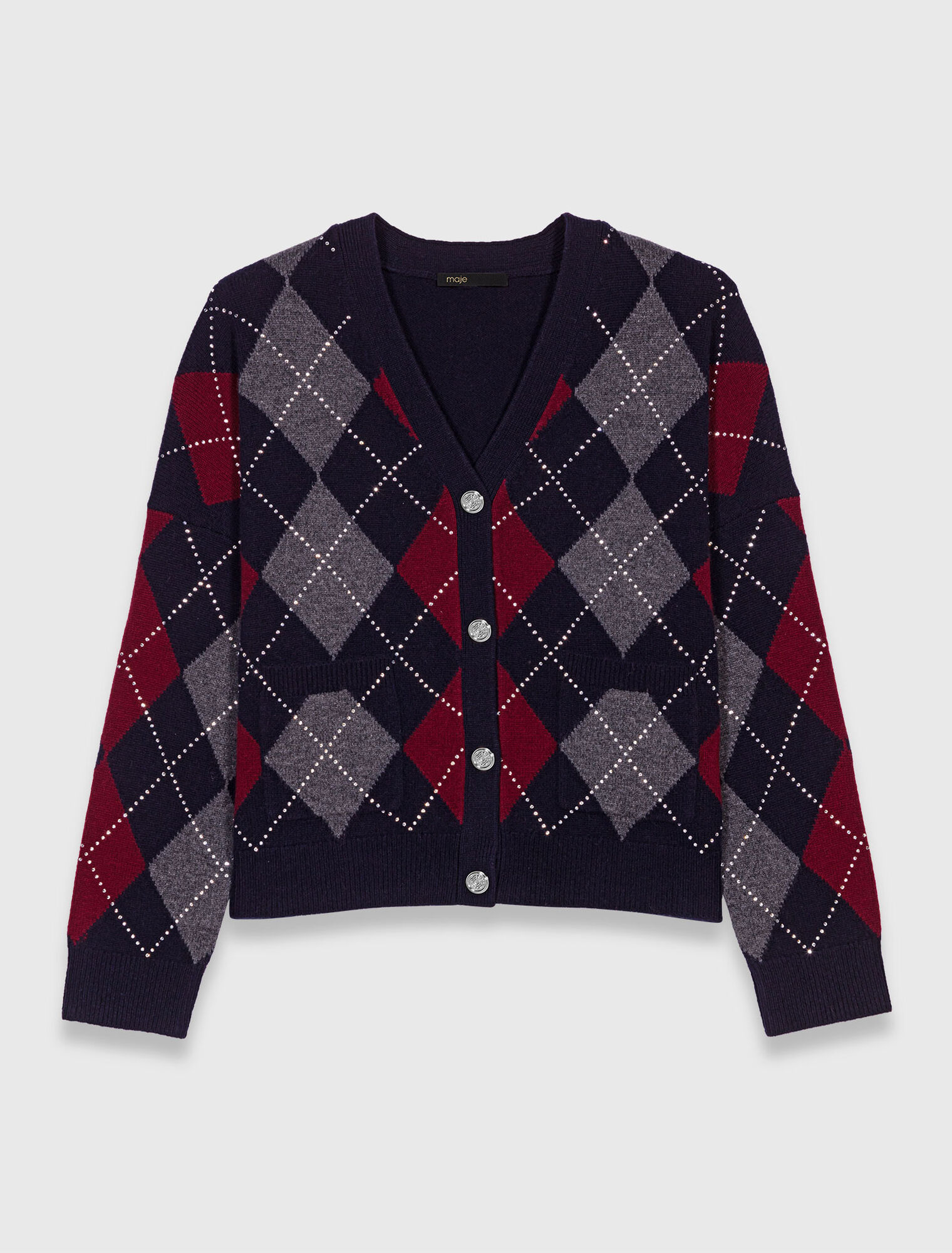 Cardigan corto con motivo argyle