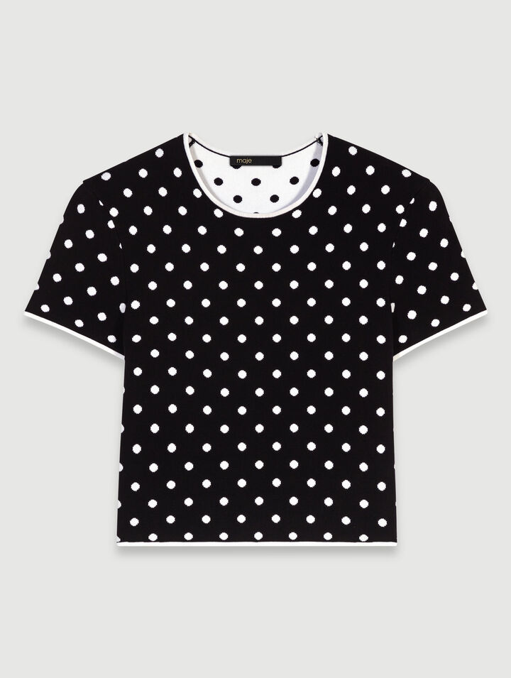 Top in maglia jacquard 