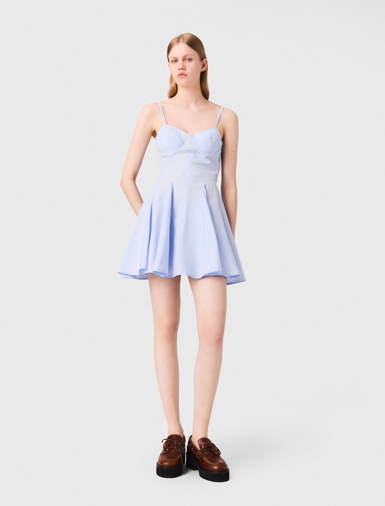 Abito babydoll corto in cotone