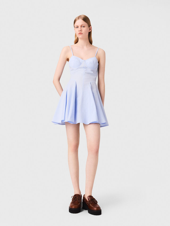 Abito babydoll corto in cotone