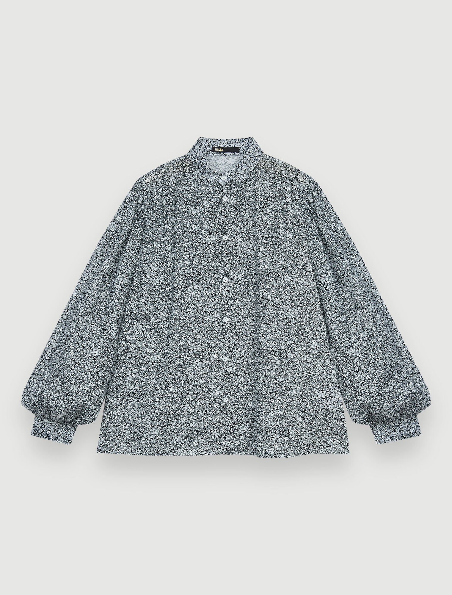 Camicia inclinata in jacquard stampato