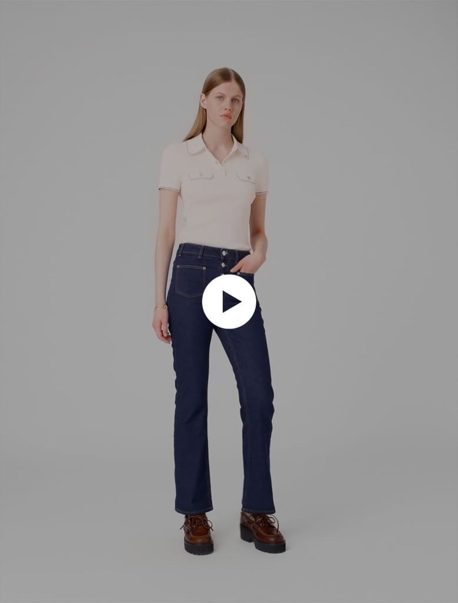 Jeans in denim con tasche