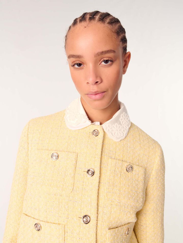 Giacca corta in tweed e lurex