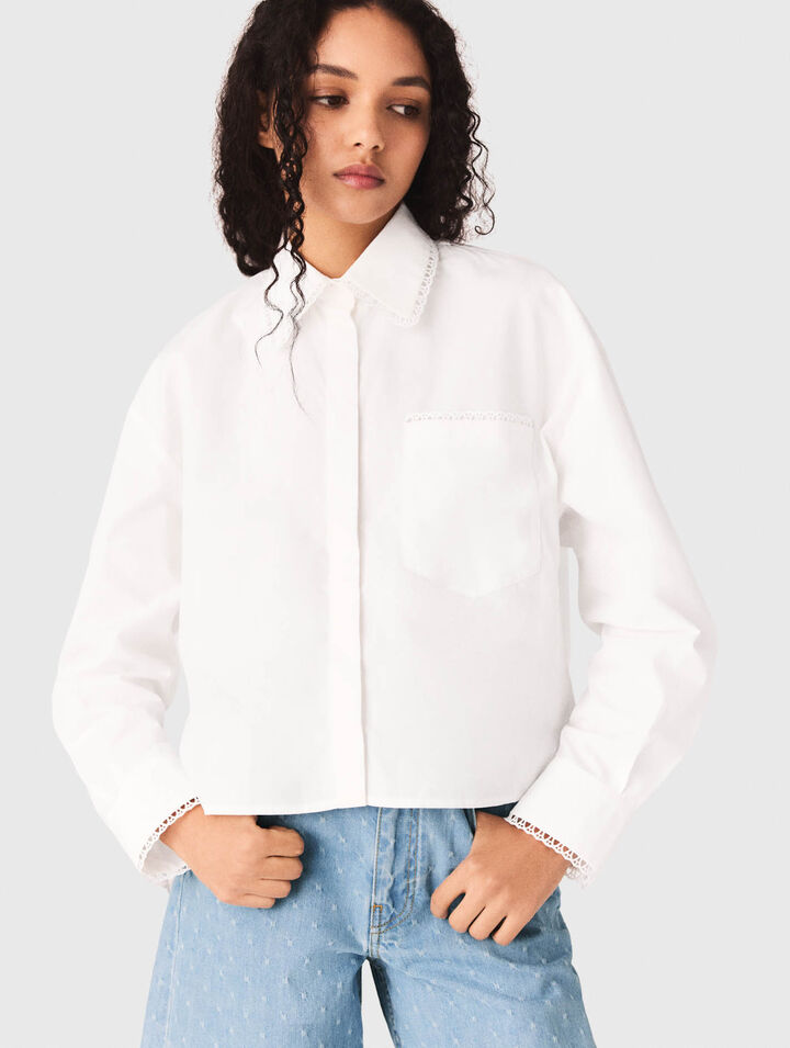 Camicia con colletto in crochet