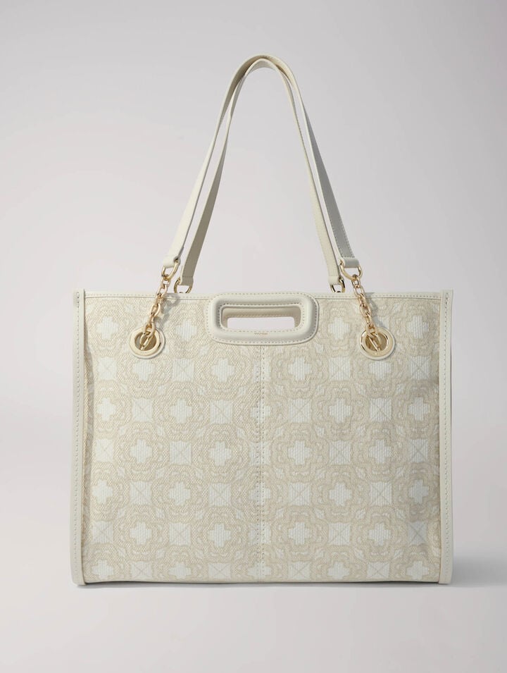 Tote bag in tela con stampa clover