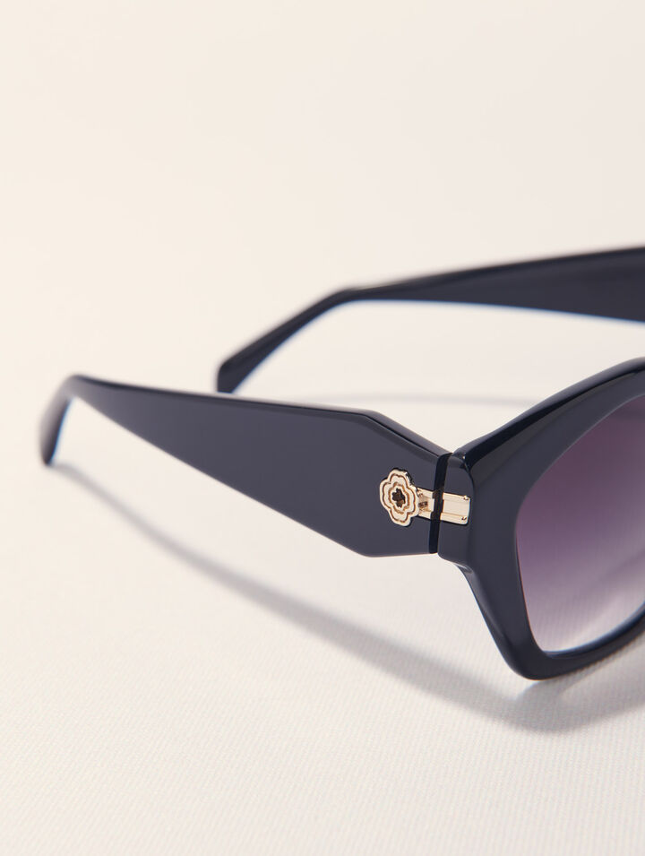 Occhiali cat-eye in acetato nero