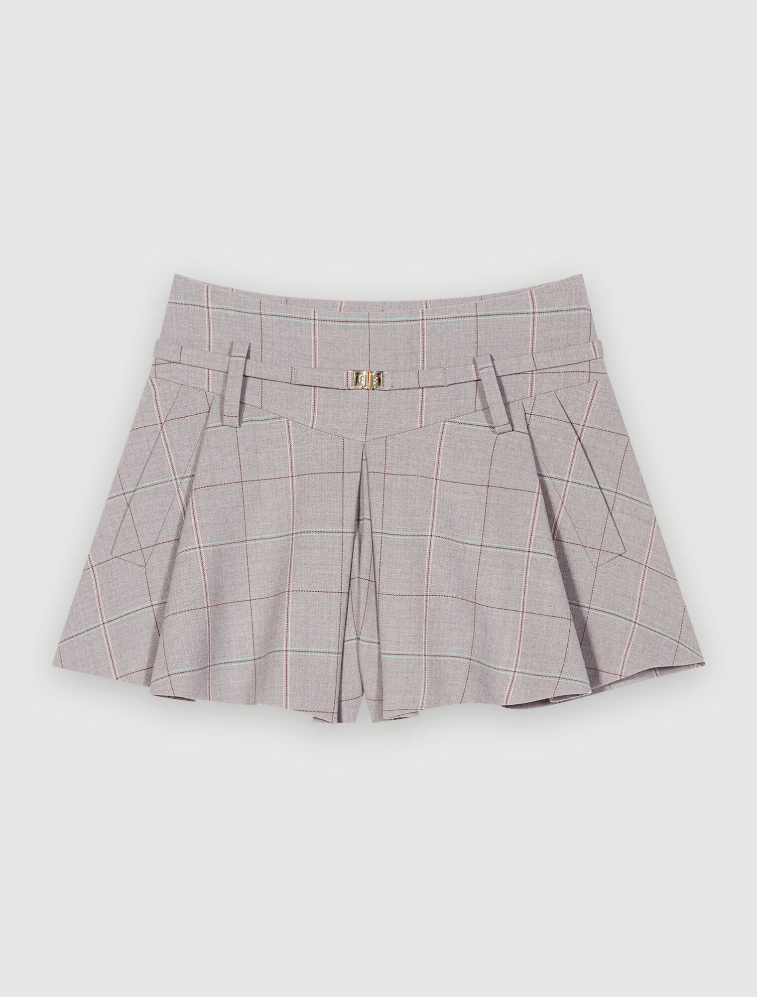Mini short a quadri grigi