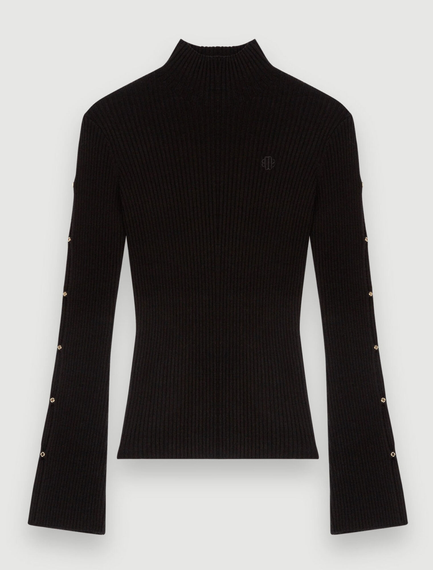 Pullover attillato con maniche traforate
