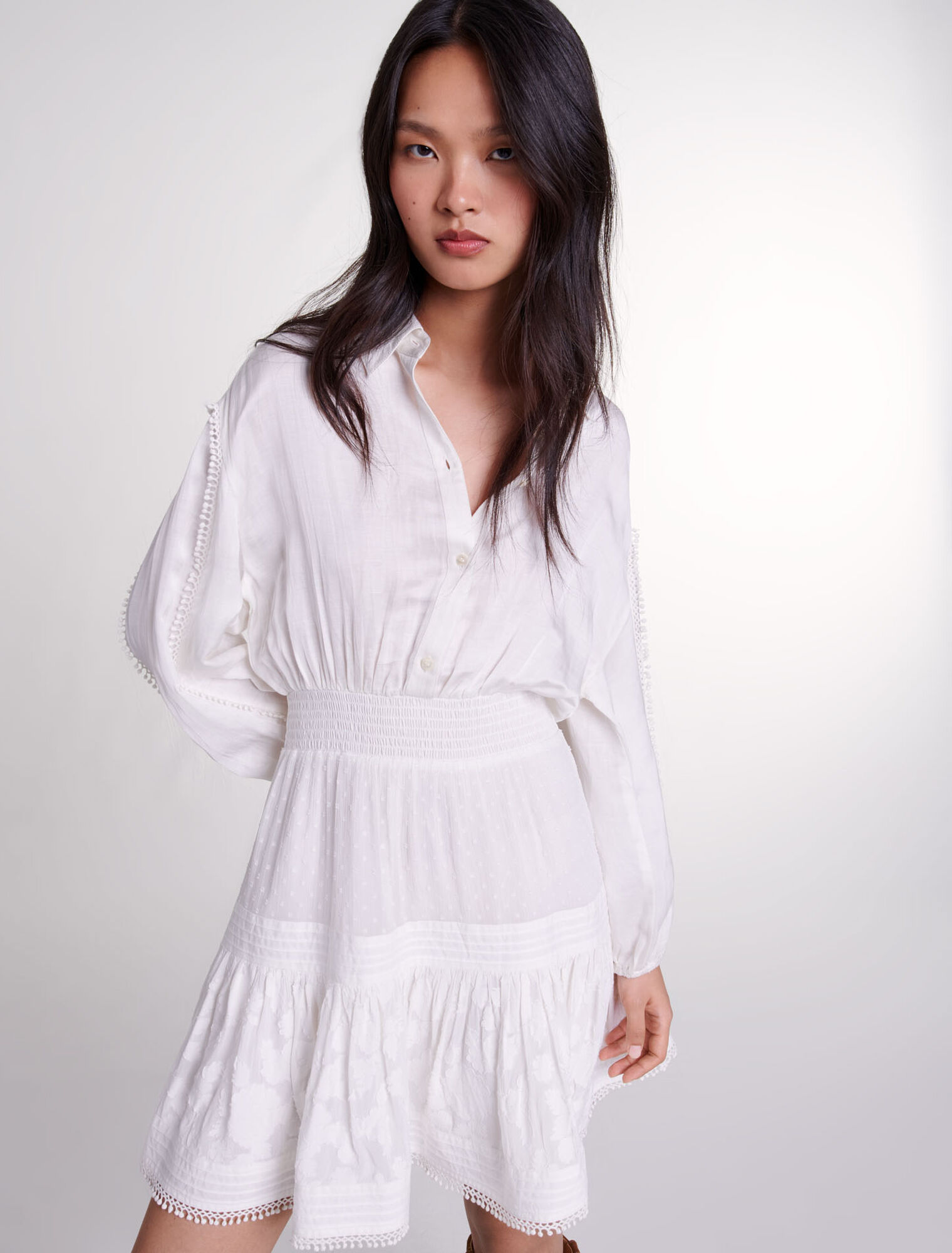 Abito corto patchwork in cotone