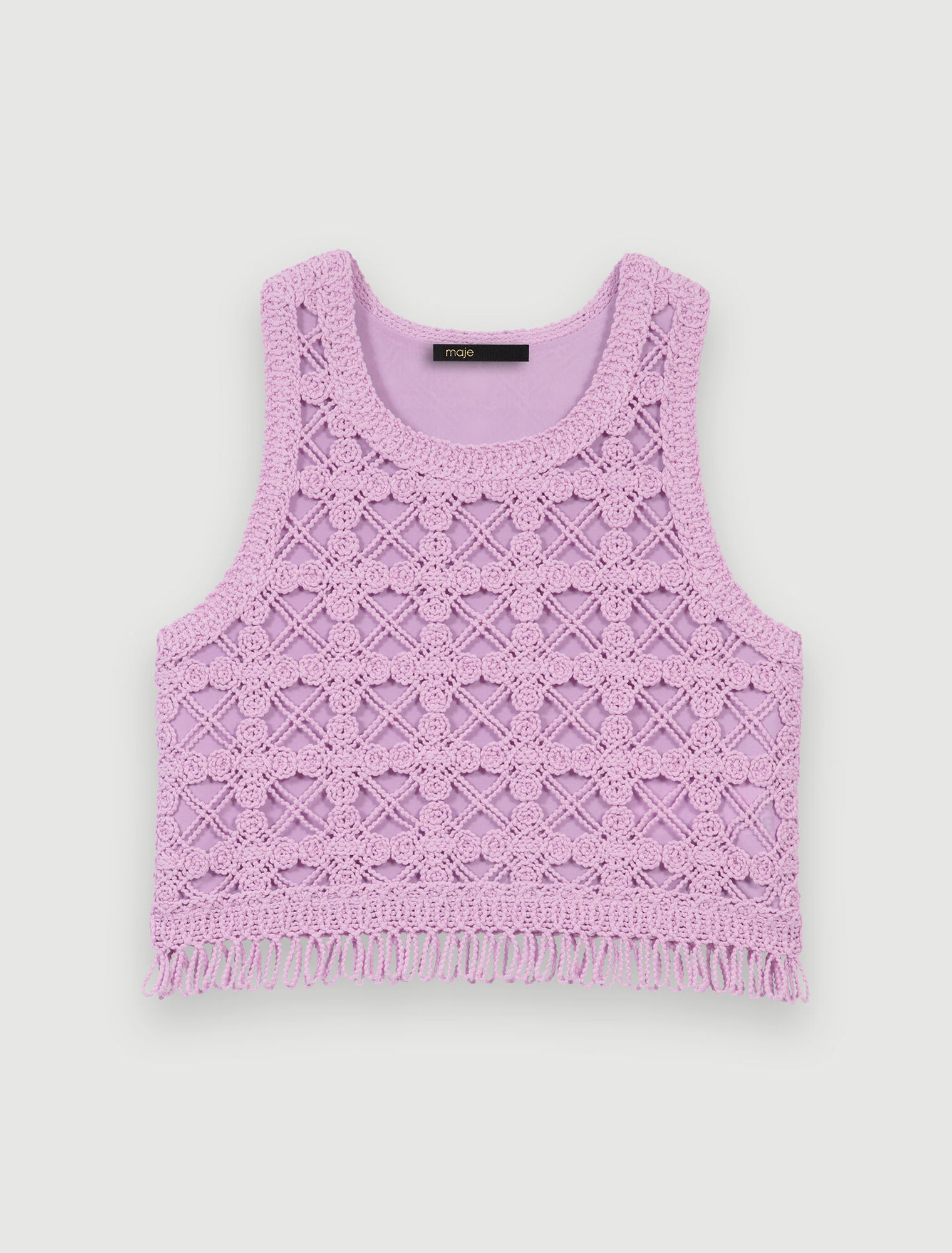 Crop top all'uncinetto